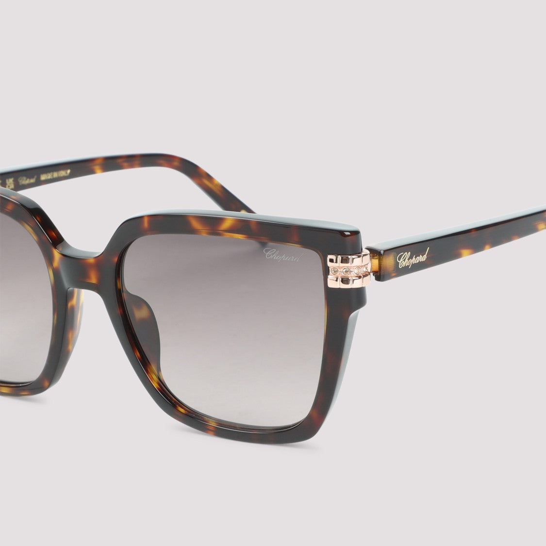Chopard Bold Tortoiseshell Square Frame Sunglasses