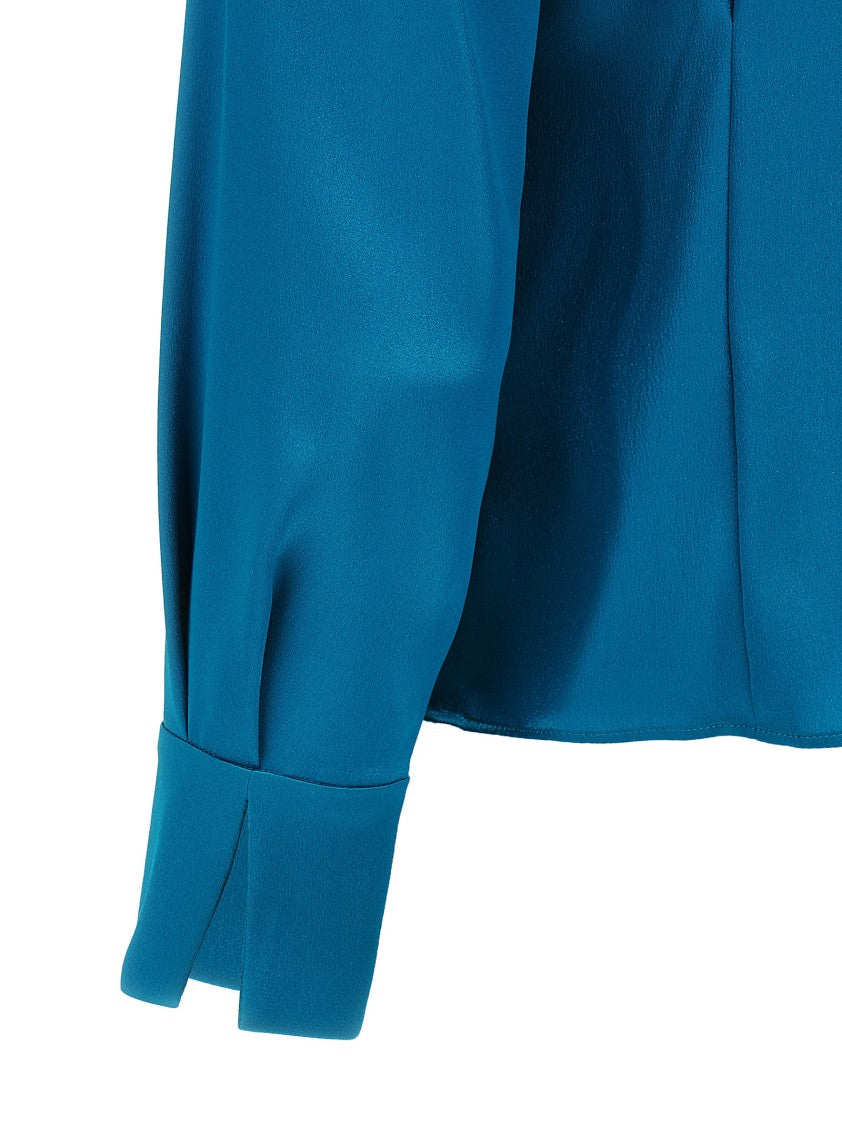 Alberta Ferretti Draped Satin Shirt With Front Draping