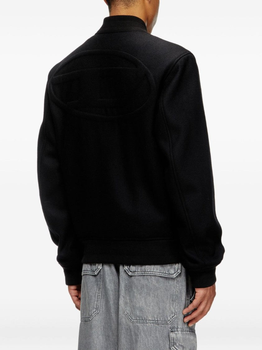 Diesel Elegant Black Wool Blend Jacket