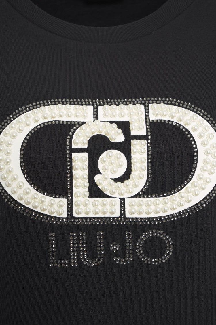 Liu Jo Embellished Logo Sweatshirt With Pearl