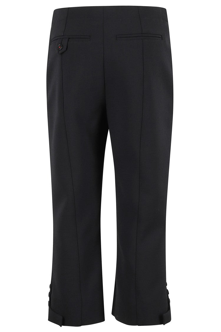 Victoria Beckham Black Tab Detail Cropped Trousers