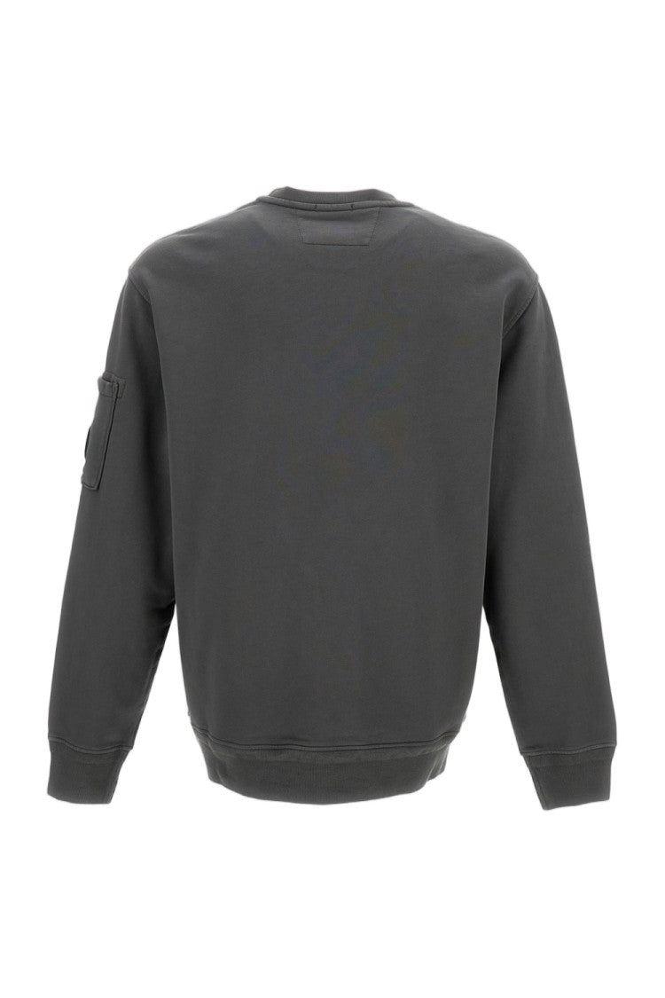 C.P. Company Grey Lens Cotton-Fleece Crewneck Sweatshirt