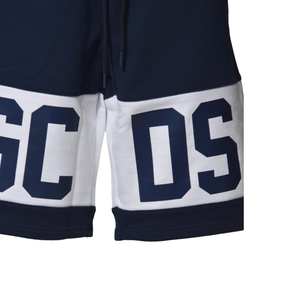 Gcds Dark Blue Band Logo Cotton Bermuda Shorts