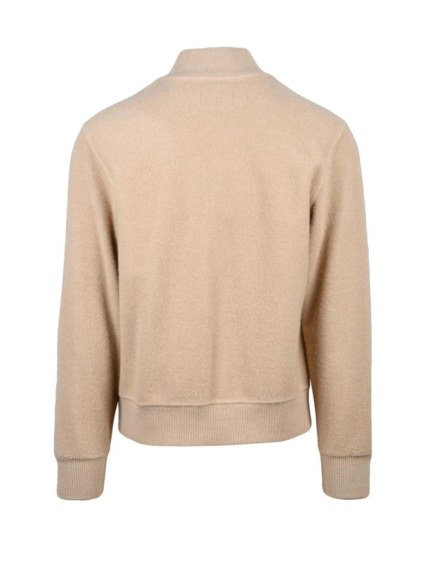 Circolo 1901 Beige Bomber Jacket With Minimalist Design And Zip Closure