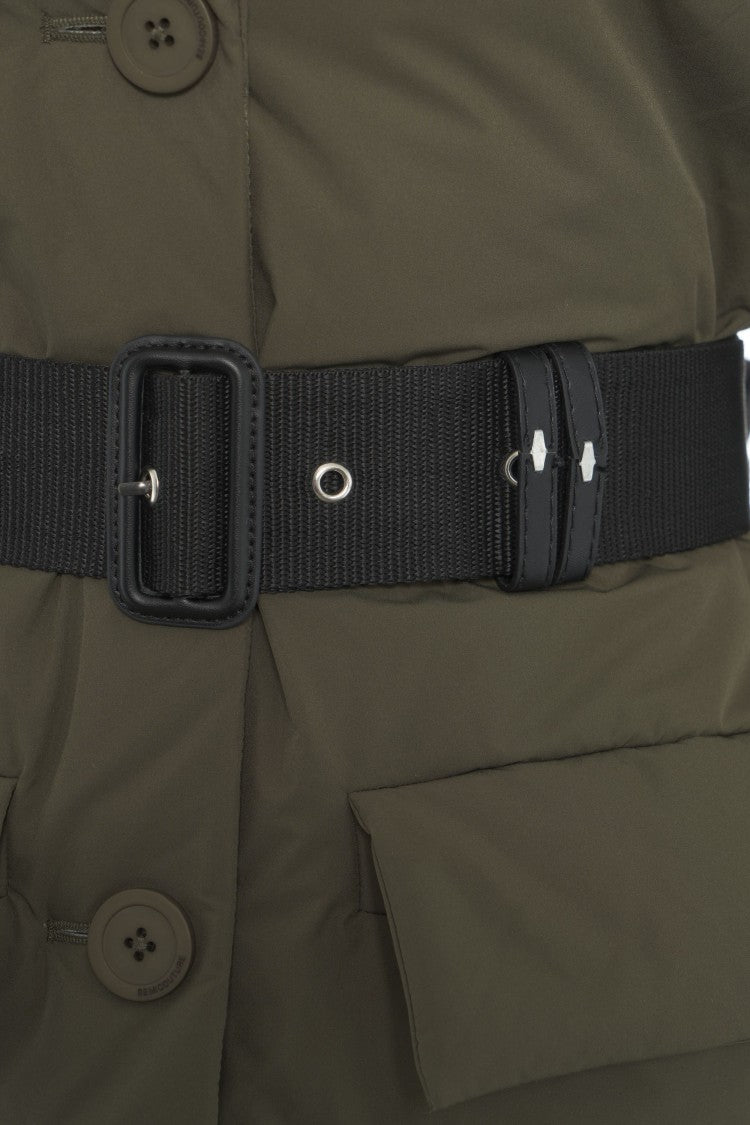 Semi Couture Belt-Ribbed Down Jacket