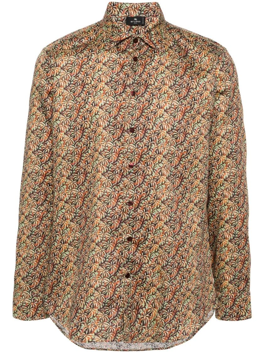 Etro Palm Tree-Print Cotton Shirt