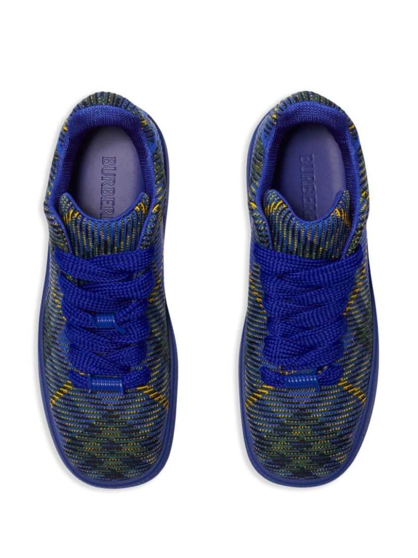 Burberry Textured Blue Nylon-Elastane Sneakers
