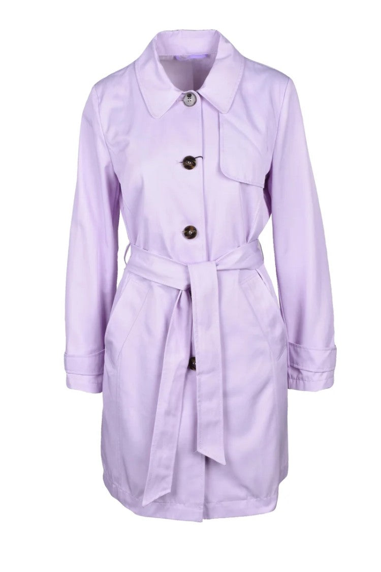 Emme By Marella Purple Madeleine Cotton Polyester Women Raincoat