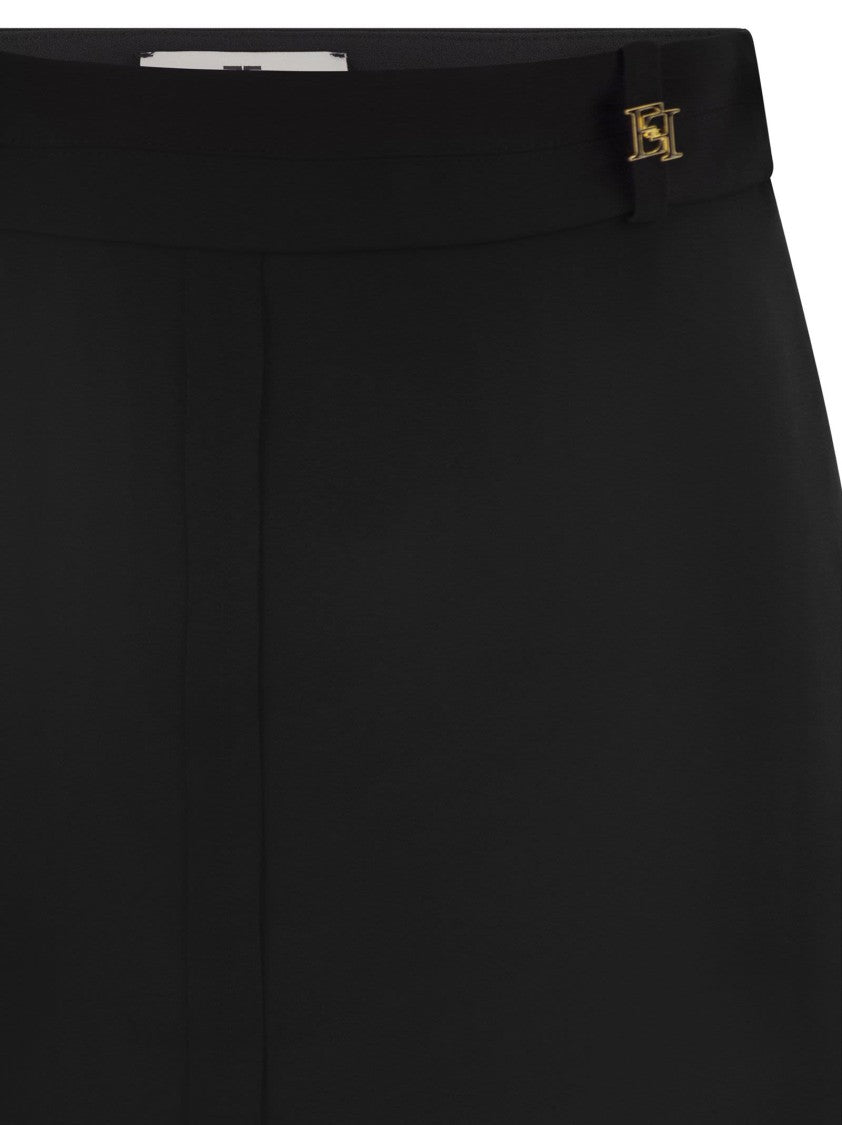 Elisabetta Franchi Lightweight Crêpe Skirt With Raw-Cut Details