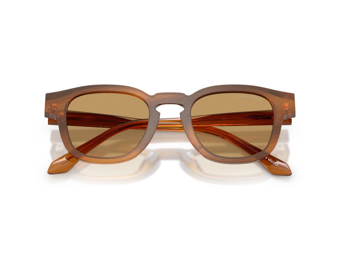 Giorgio Armani Brown 0Ar8254u Translucent Acetate Square Sunglasses