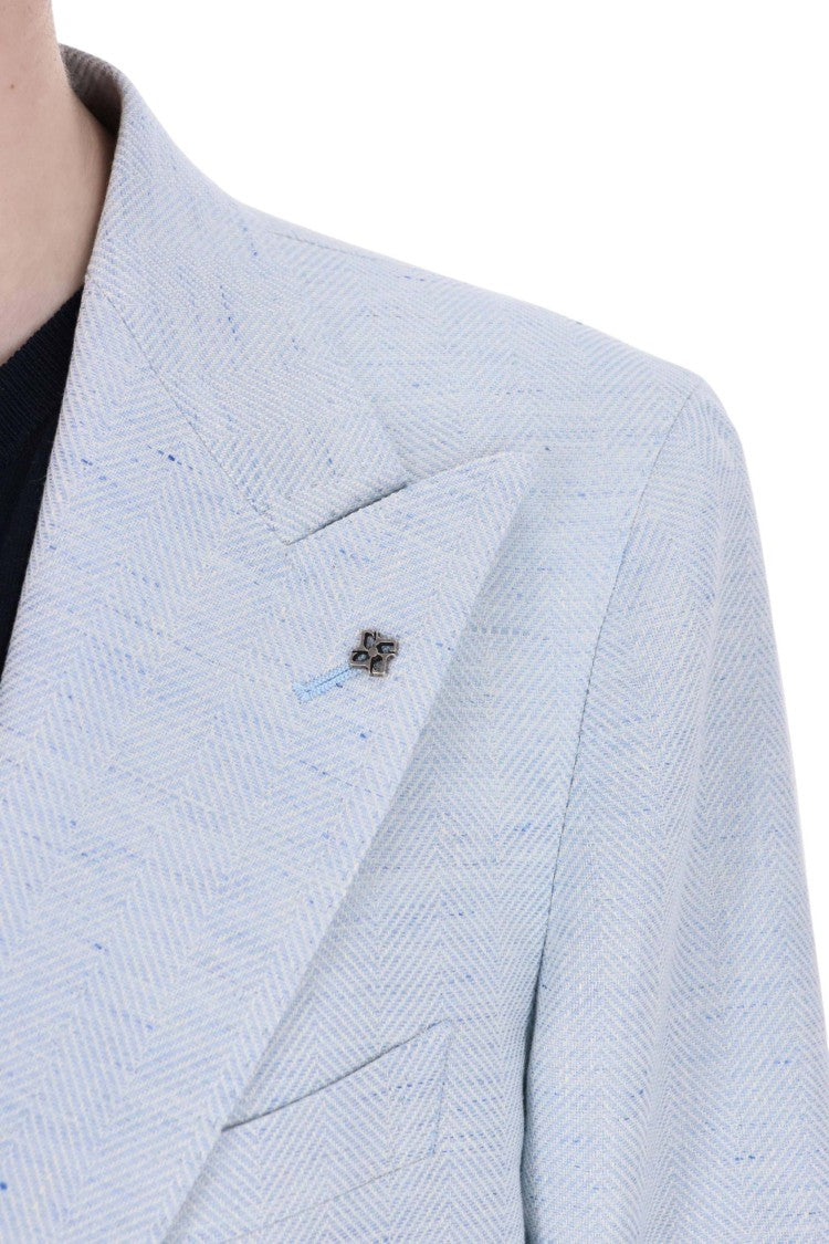 Tagliatore Pino Lerario Herringbone Linen-Cotton Blazer