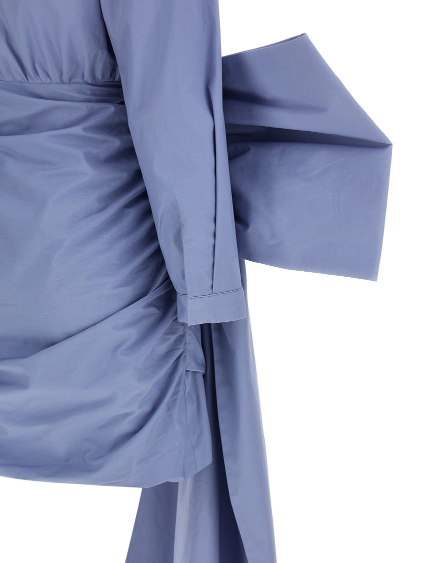 Self-Portrait 'Blue Cotton Tie Side Mini' Dress