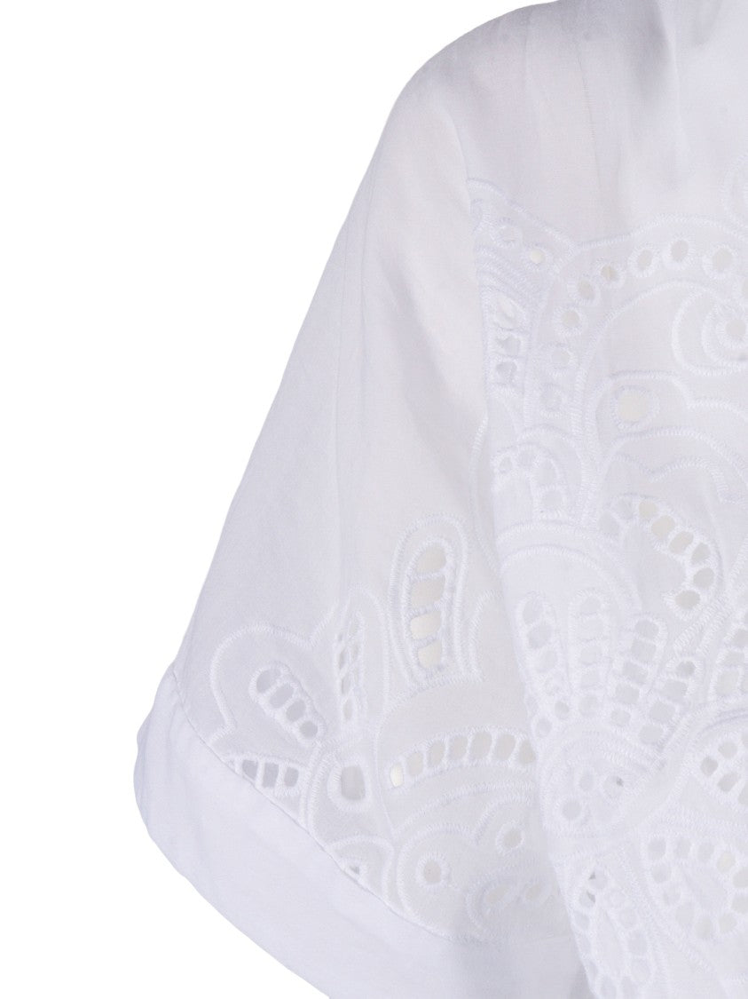 Ermanno Scervino Eyelet Embroidery Cinched Mini Dress