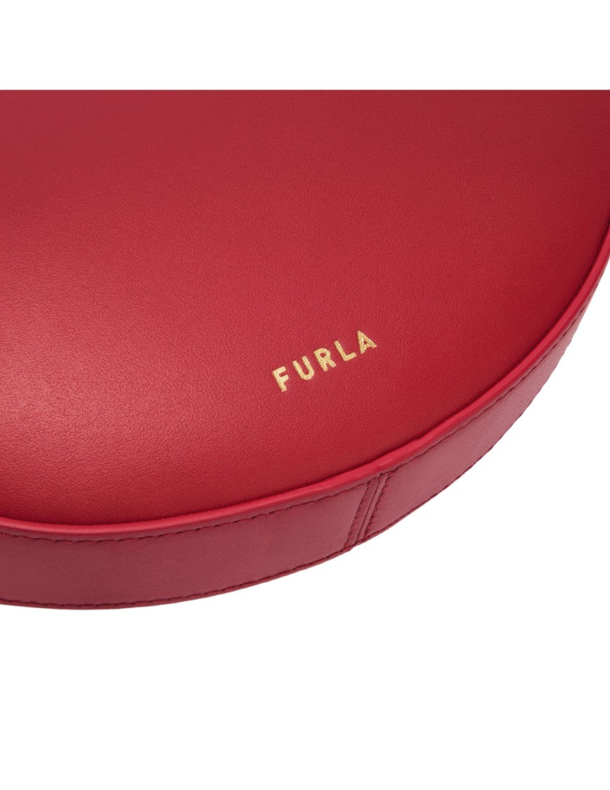 Furla Delizia Mini Leather Hobo Bag, Red