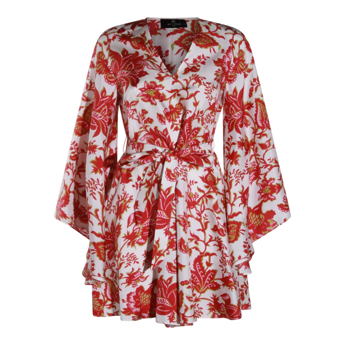 Etro Floral Mini Dress With V-Neckline