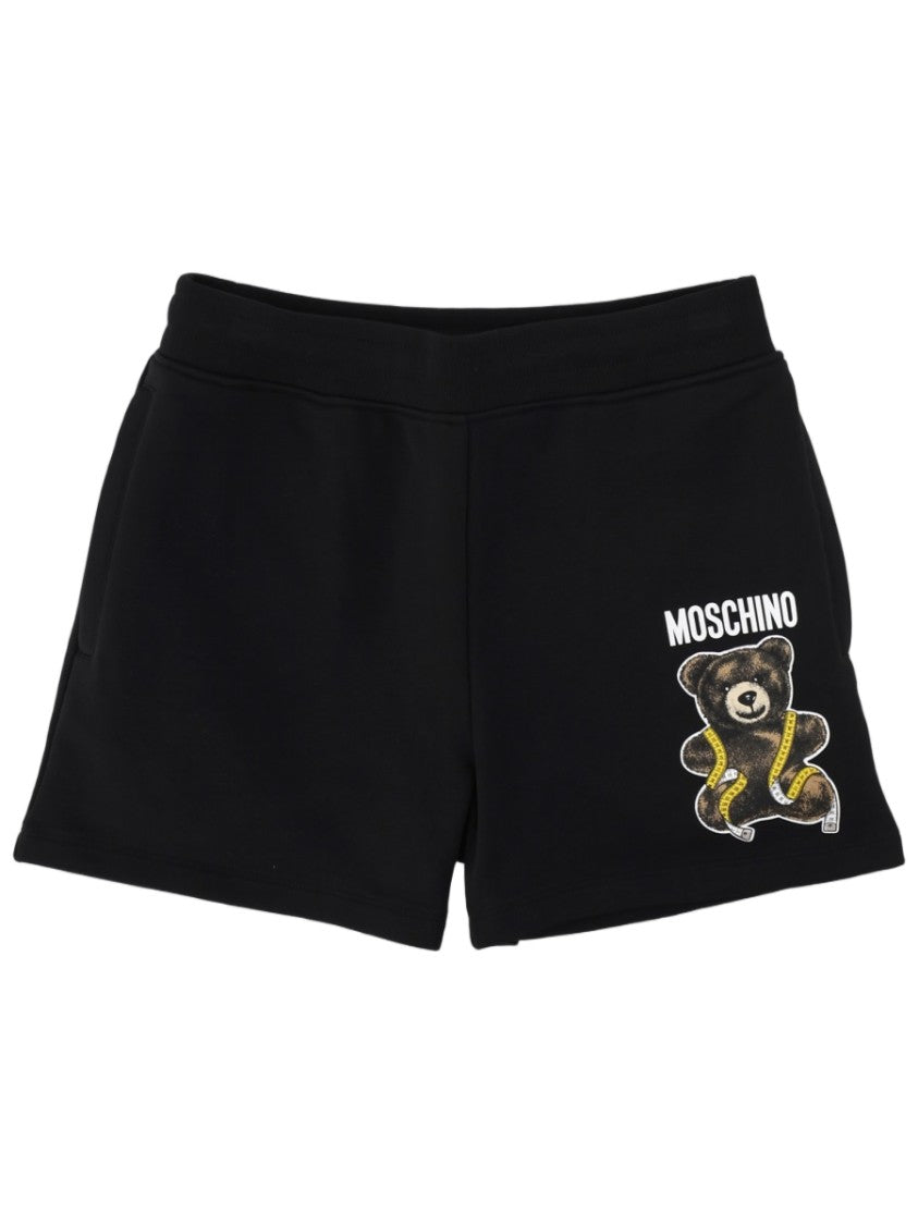 Moschino Teddy Playful Teddy Bear Graphic Cotton Shorts