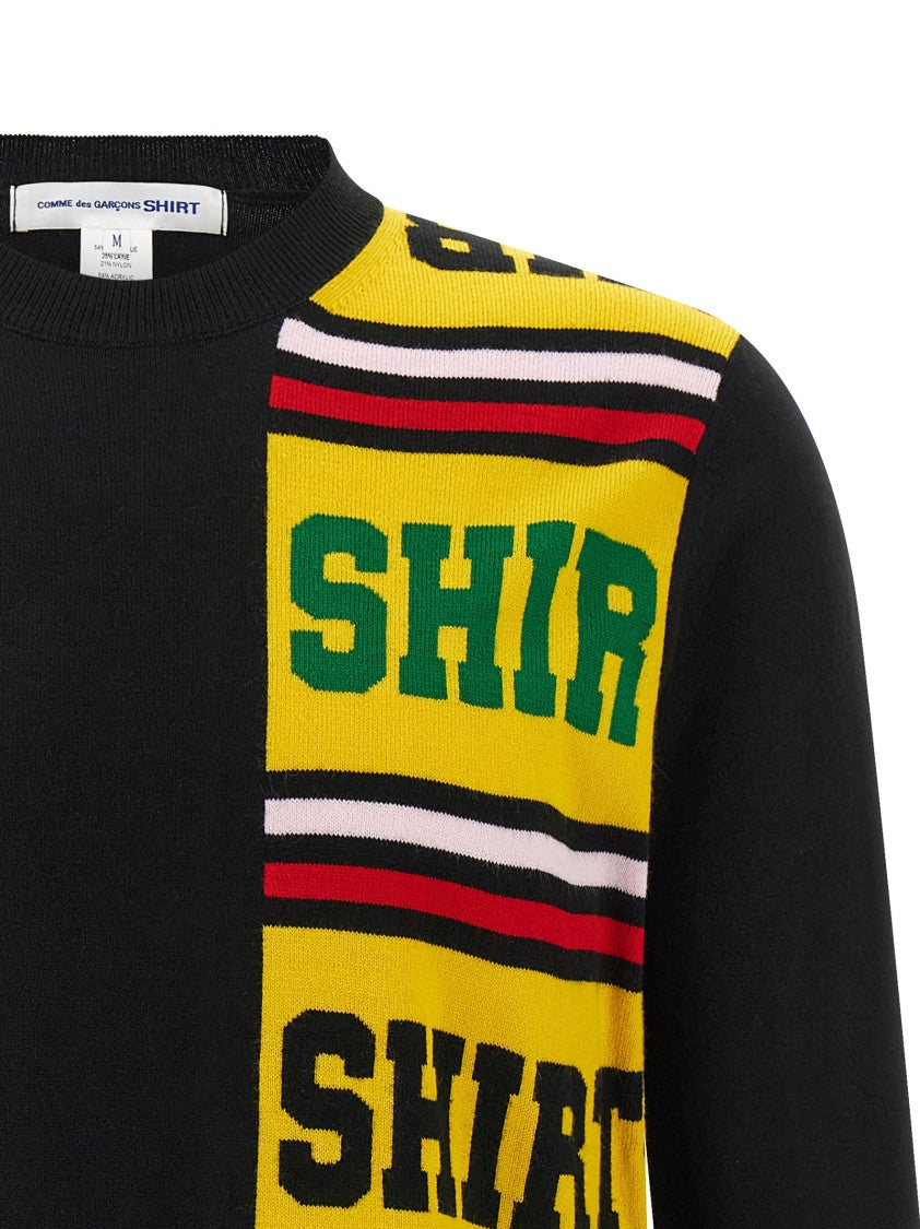 Comme Des Garçons Intarsia Patterned Wool Blend Sweater