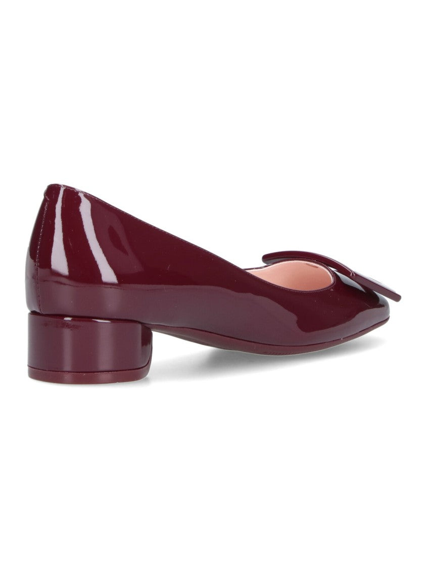 Roger Vivier Bordeaux U Look Patent Leather Flats