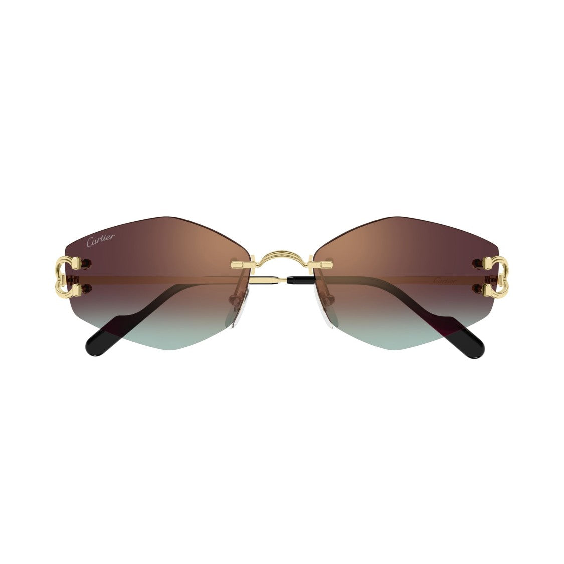 Cartier Rimless Sunglasses With Gradient Lenses And Y-Shaped Temples
