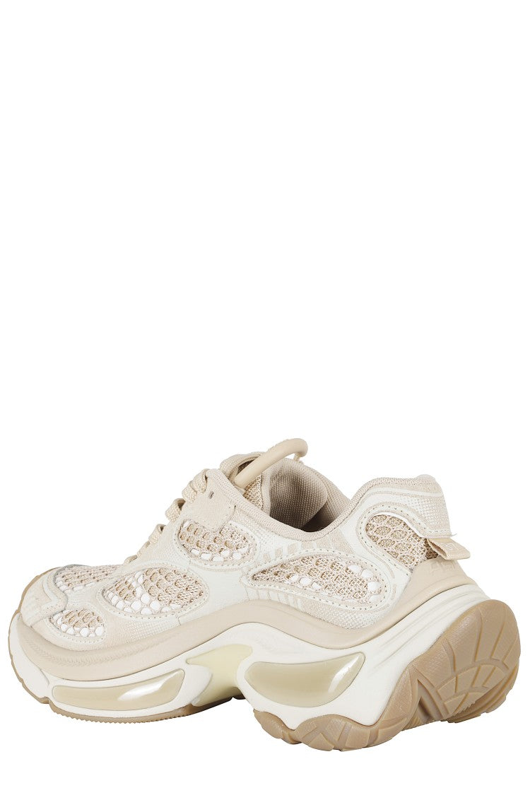 Ash Beige Dragon Suede Mesh Leather Sneakers