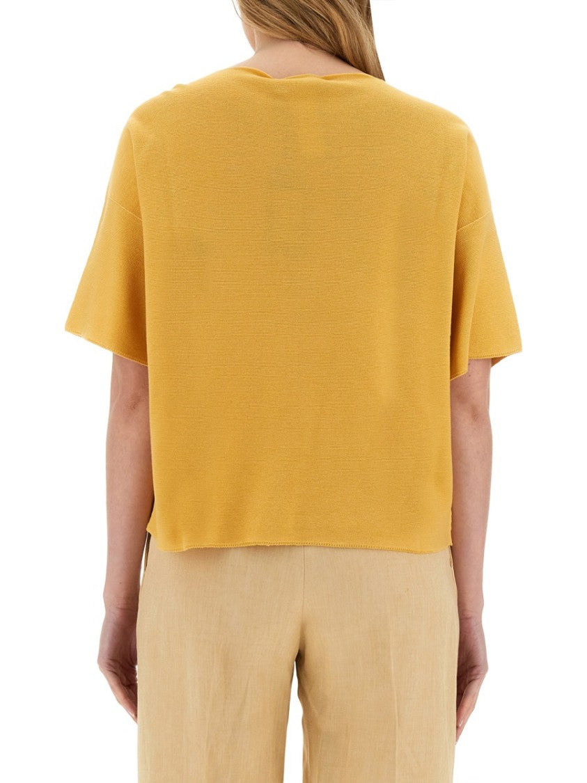 Fabiana Filippi Relaxed-Fit Cotton Top With Wide Neckline