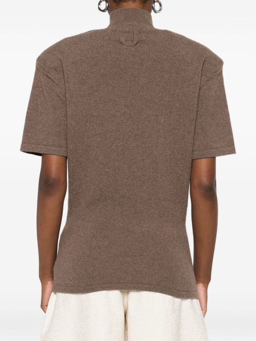 Jacquemus Boxy Brown Merino Wool And Cashmere Sweater
