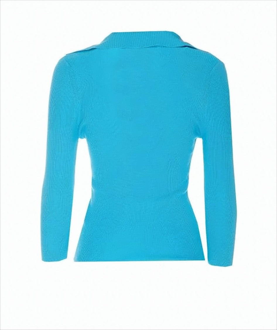 Vivienne Westwood Fitted Ribbed Knit Sweater With V-Neckline