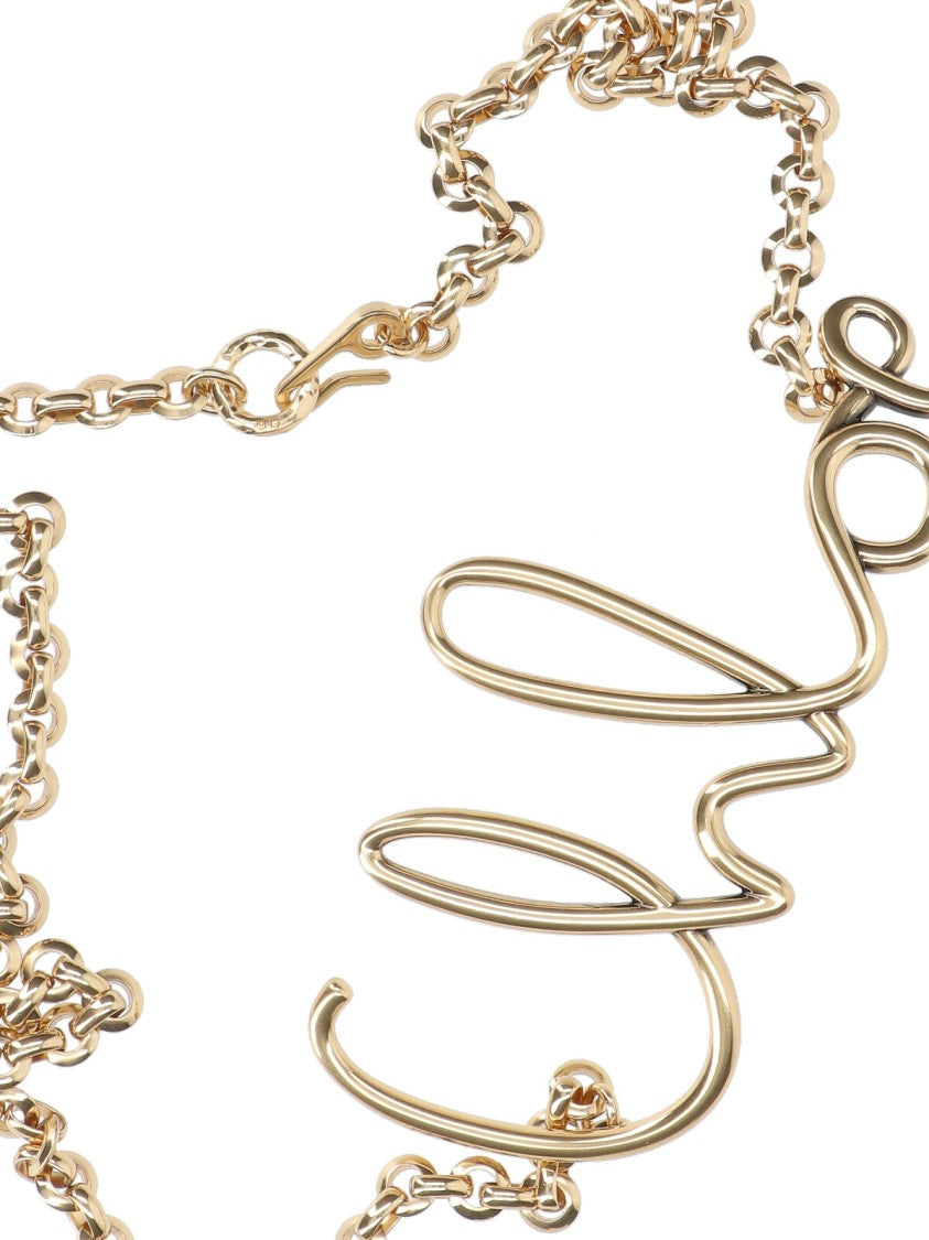 Chloé Gold-Plated Brass Chain Belt With Logo Buckle