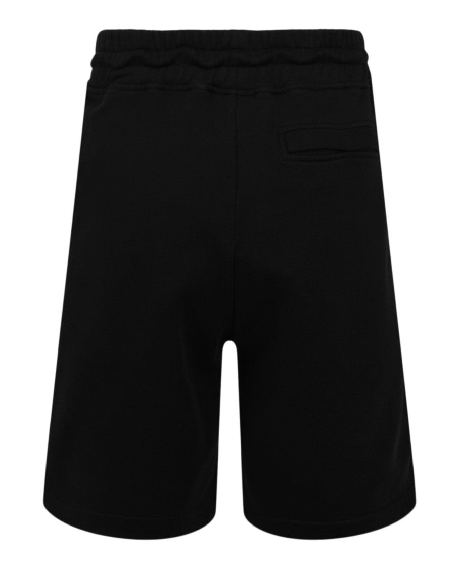 Marcelo Burlon Mid-Rise Black Shorts With Colorful Embroidery And Drawstring