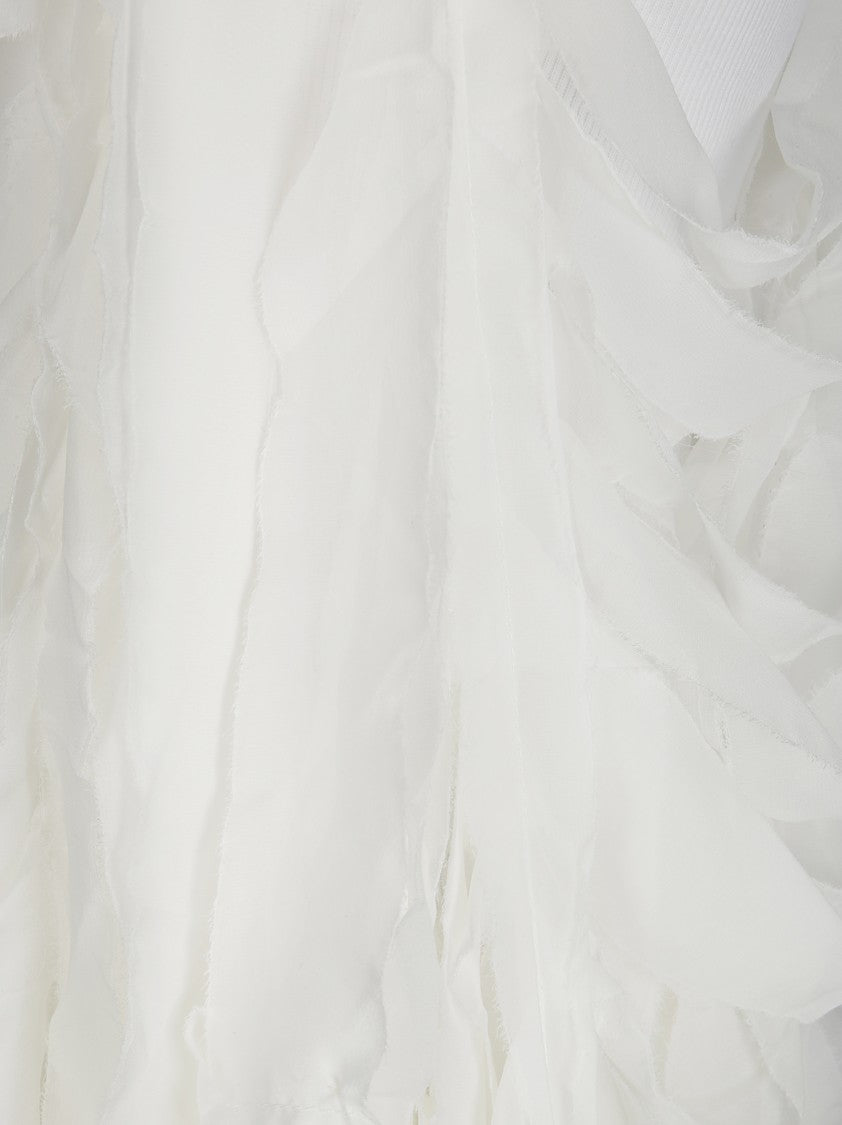 Maria Calderara Ribbed Sleeveless Cotton Top With Overlapping Inserts