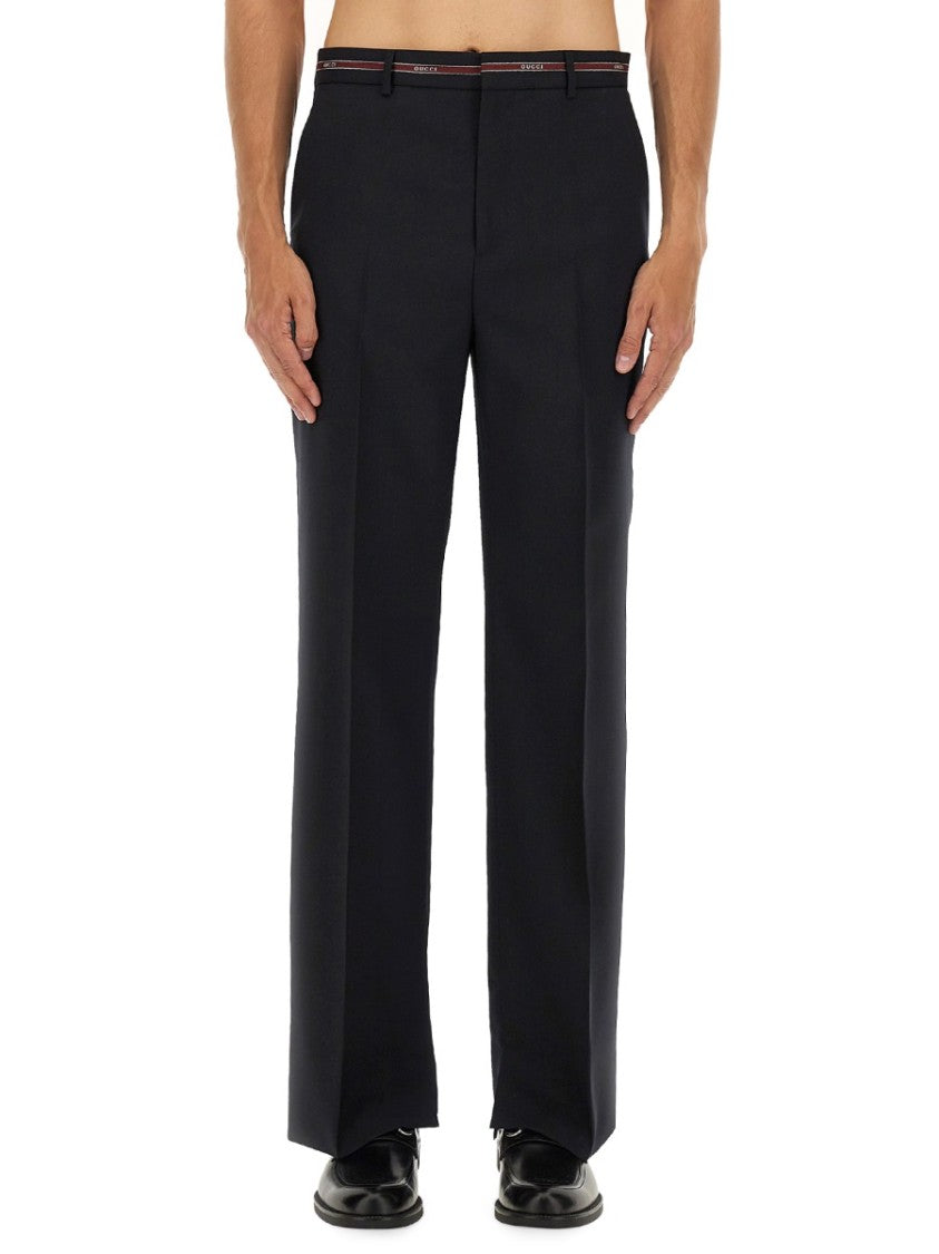 Gucci Tailored Black Wool Pants With Subtle Pockets