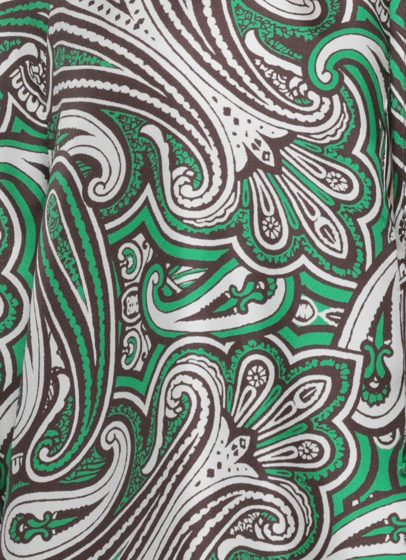 Parosh Green Skindy Paisley Silk Blouse