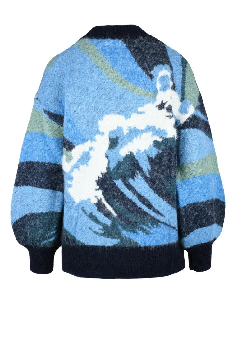 Alemais Puff Sleeve Sweater - Light Blue