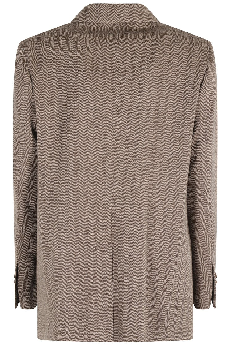 Seventy Herringbone Pattern Jacket With Top Breast Pocket