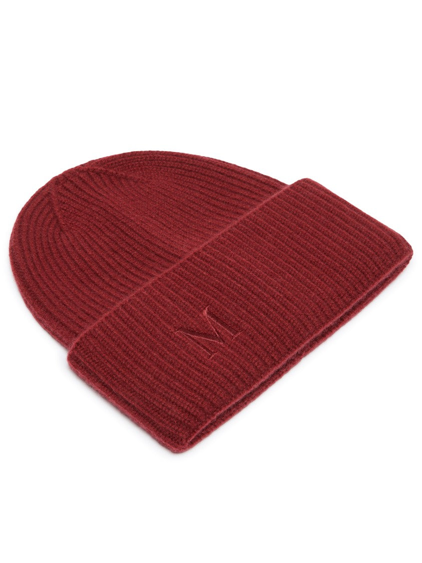 Max Mara Ribbed Cashmere Beanie With Embroidered Detail