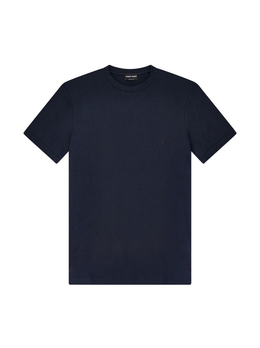 Giorgio Armani Blue Stretch Viscose Crewneck T-Shirt