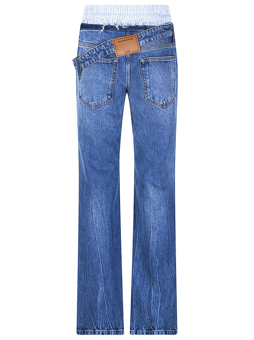 Alexander Wang Slim Boxer Drop Waistband Jeans