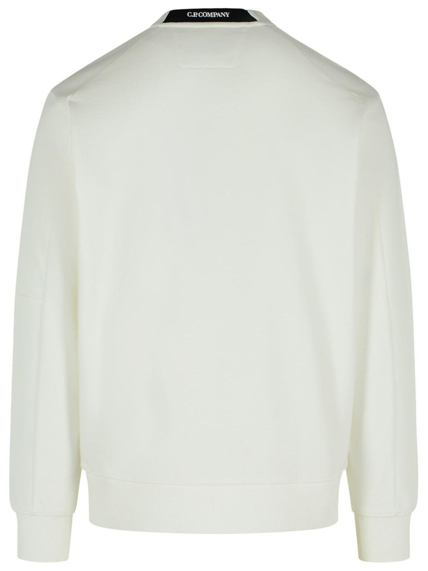 C.P. Company Raised' White Cotton Sweatshirt