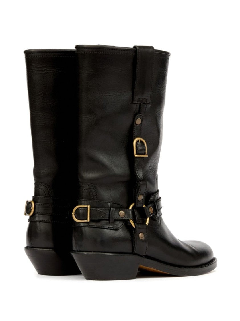 Isabel Marant Knee-High Leather Boots With Buckle Detail