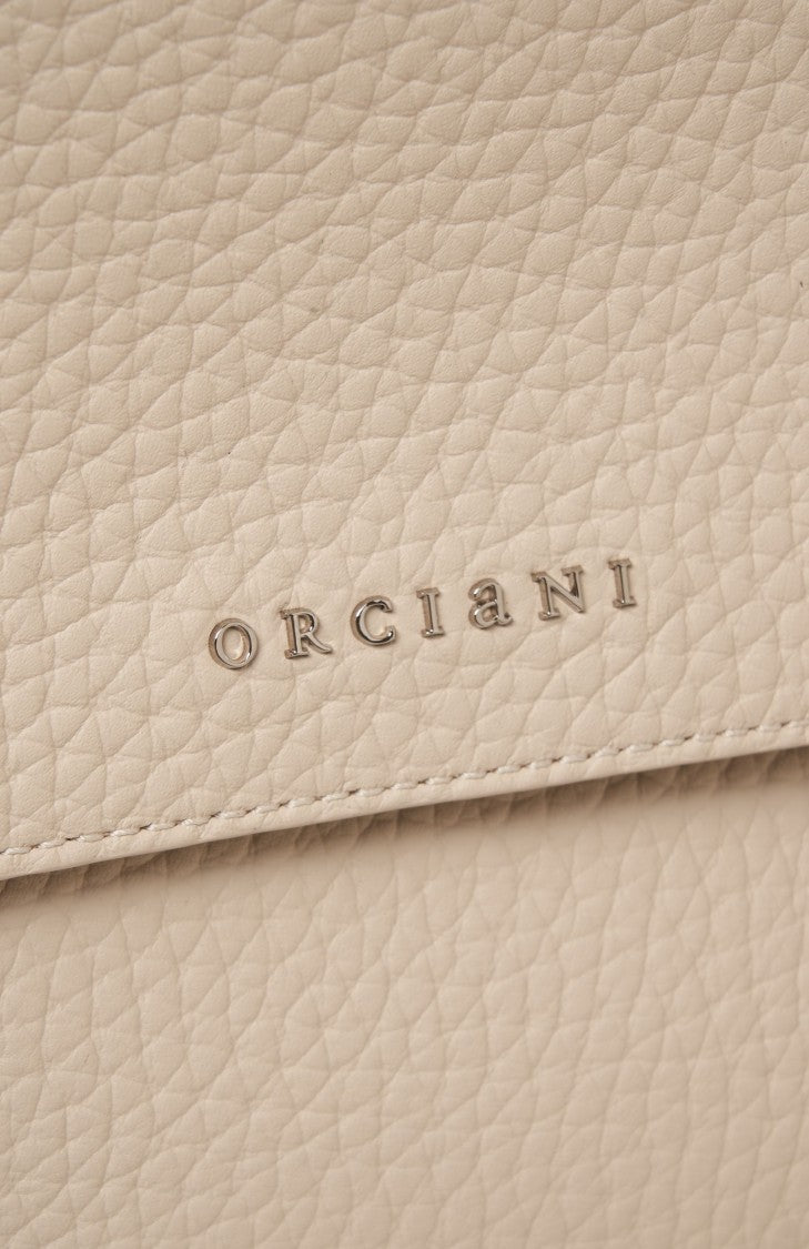 Orciani Pebbled Leather 'Sveva' Handbag With Magnetic Closure And Removable Strap