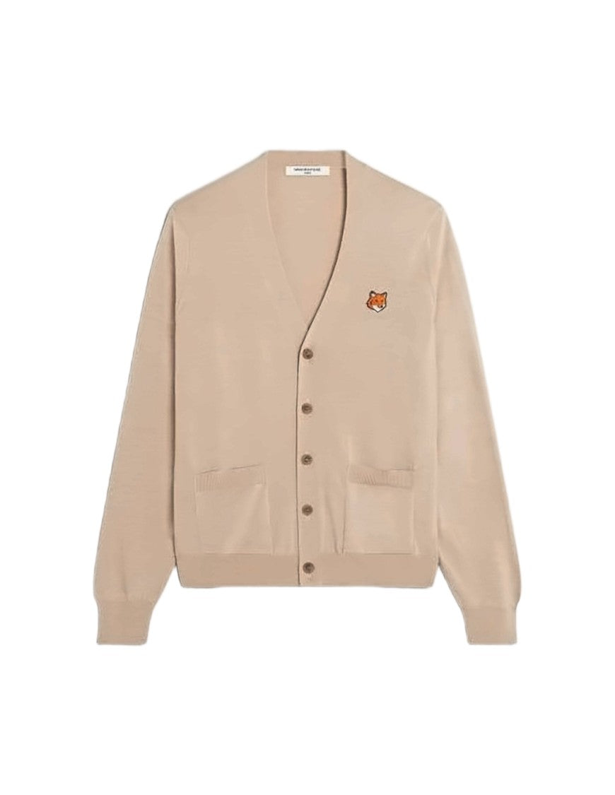 Maison Kitsuné Merino Wool Cardigan With V-Neckline