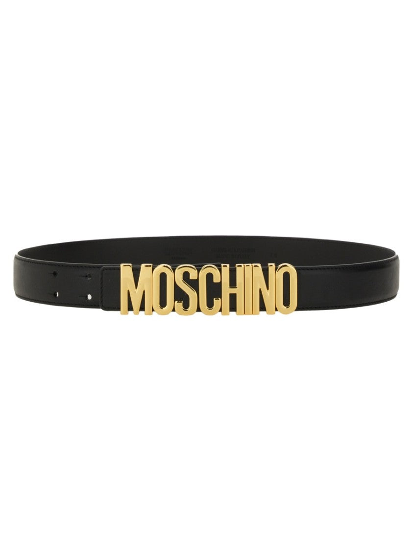 Moschino Bold Logo Leather Belt