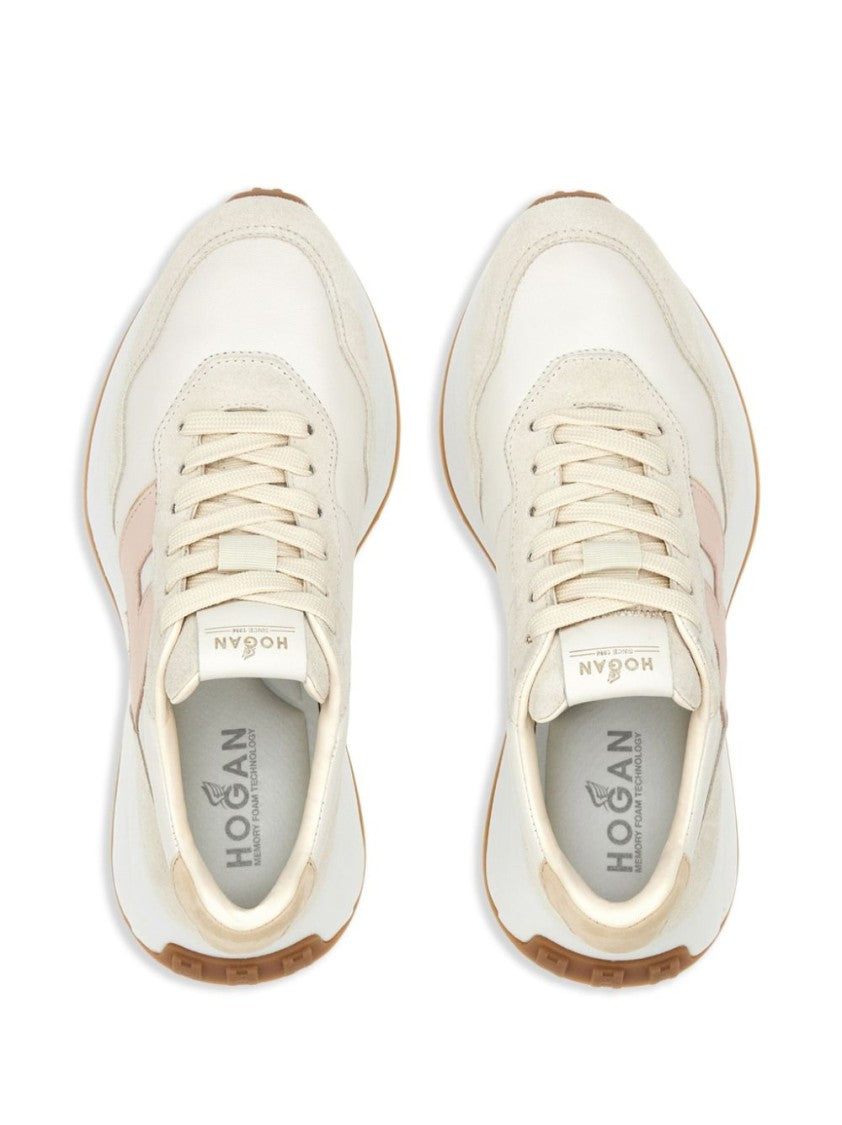 Hogan Modern White Sneakers With Textured Upper And Cushioned Sole