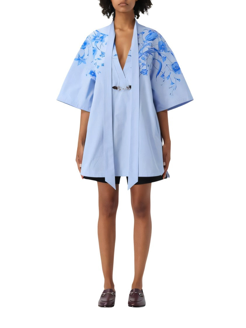 Gucci Midi Dress With Floral Embroidery And V-Neckline