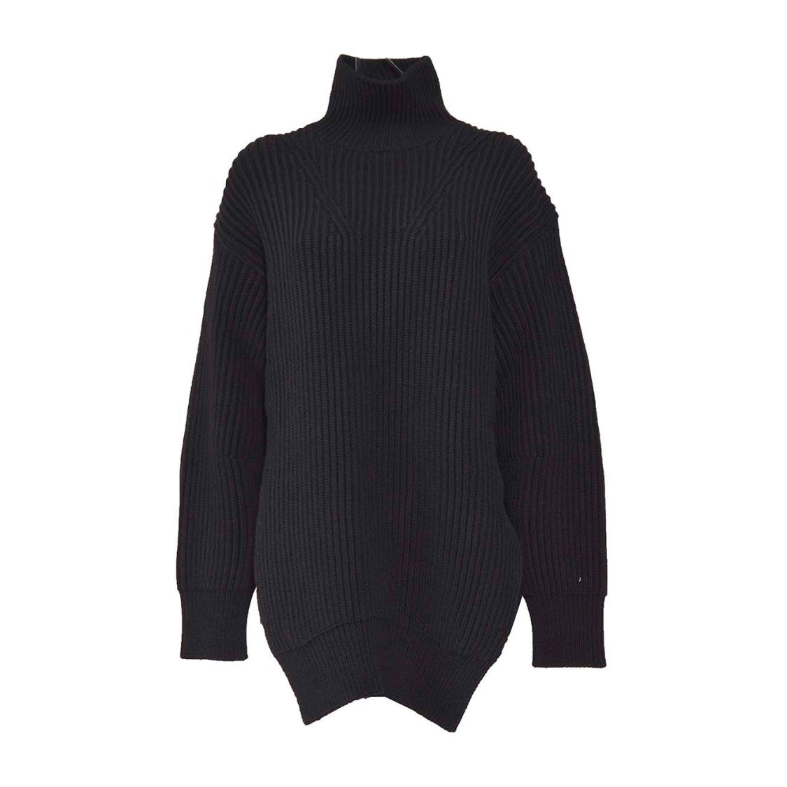 Jil Sander Black Ribbed Wool Turtleneck Sweater
