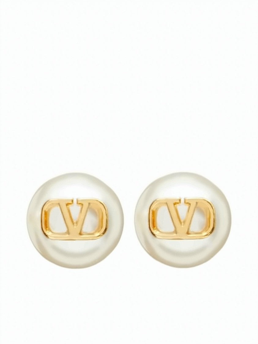 Valentino Garavani Oval-Shaped Gold-Tone Brass Earrings