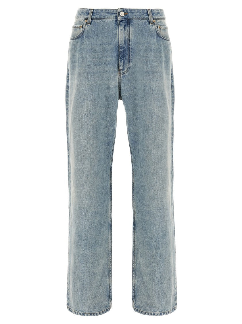 Balenciaga Stonewashed Five-Pocket Denim Jeans
