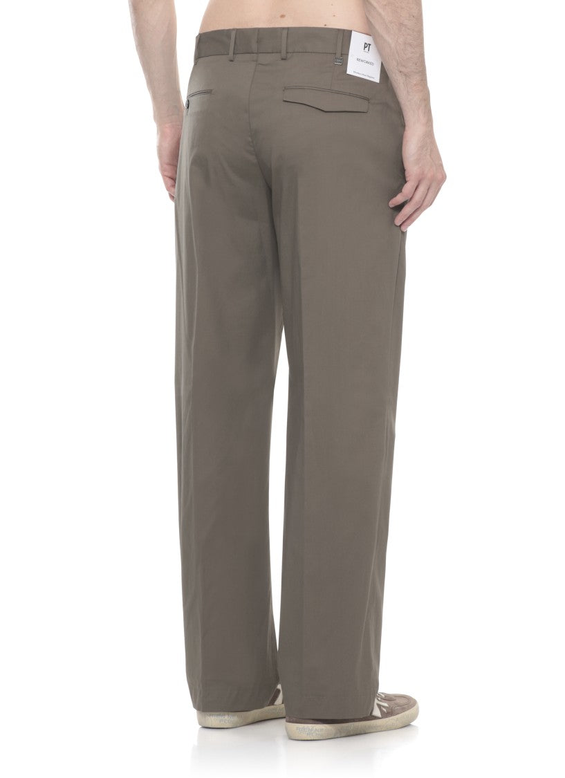 Pt Torino Army Green Hook Fastening Pants