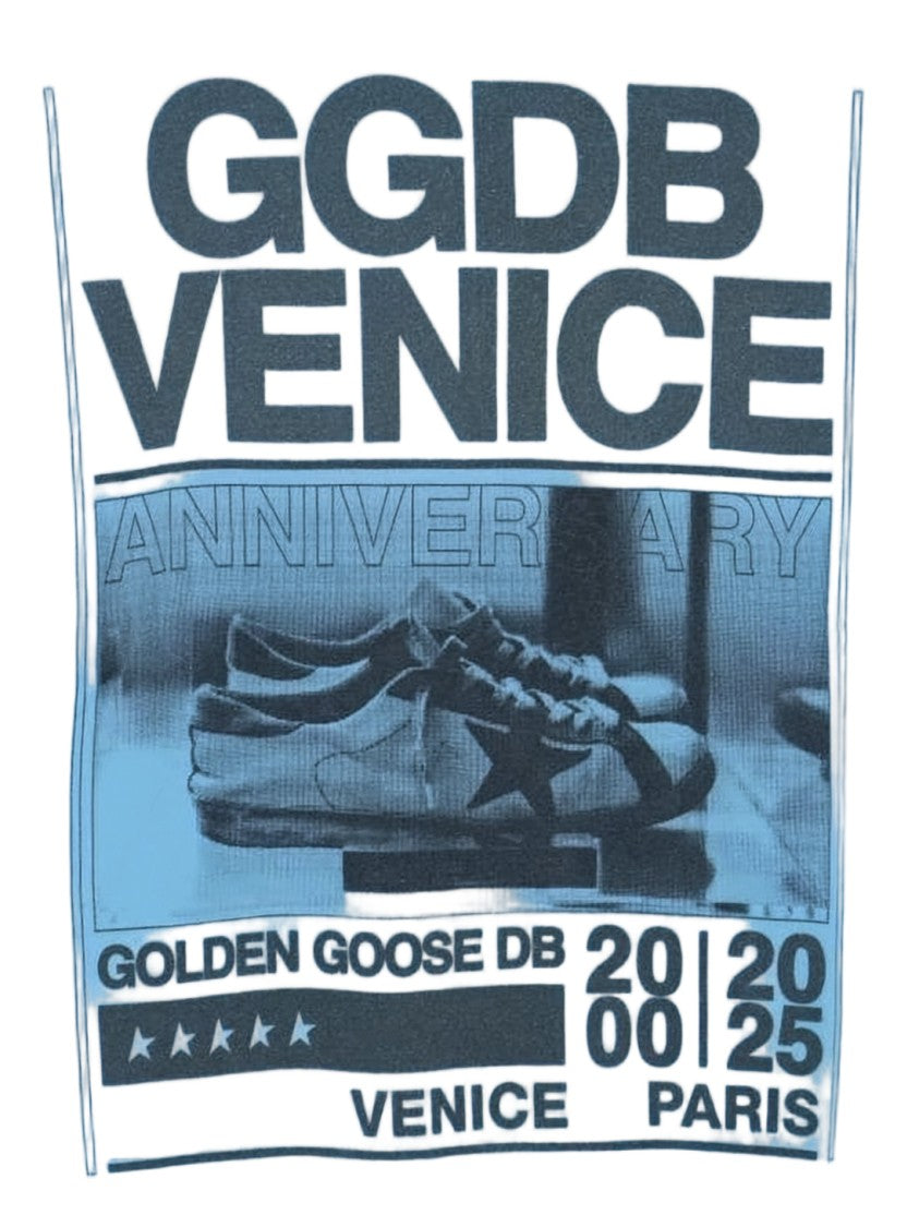 Golden Goose Light Blue Graphic Print Cotton T-Shirt