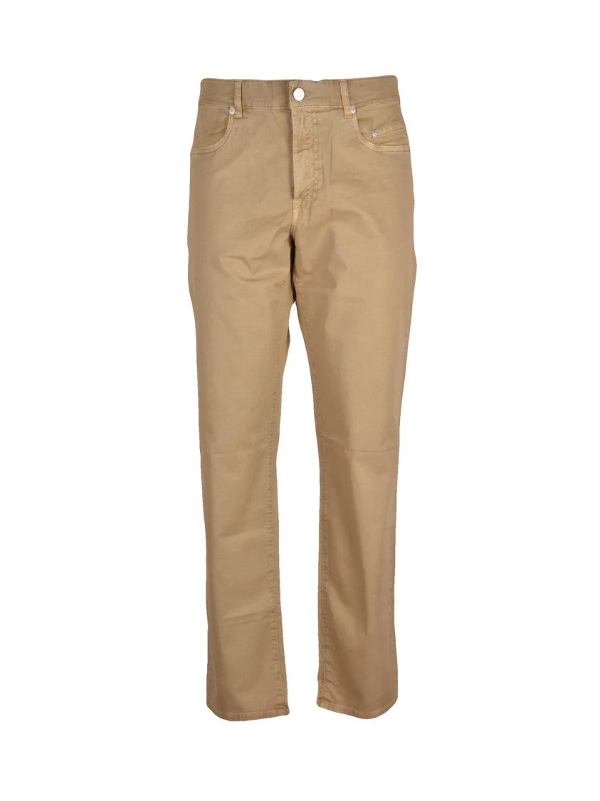 Siviglia Tailored Beige Stretch Trousers With Classic Five-Pocket Design